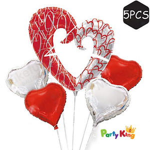 Love Red and Silver Balloon Bouquet