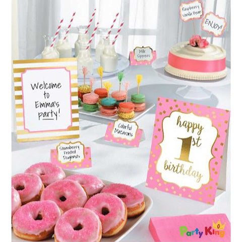 Image of 1st Birthday Girl Buffet Decoration Kit