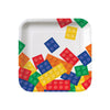 Lego Building Block Party Lunch Plates Square Paper 18cm