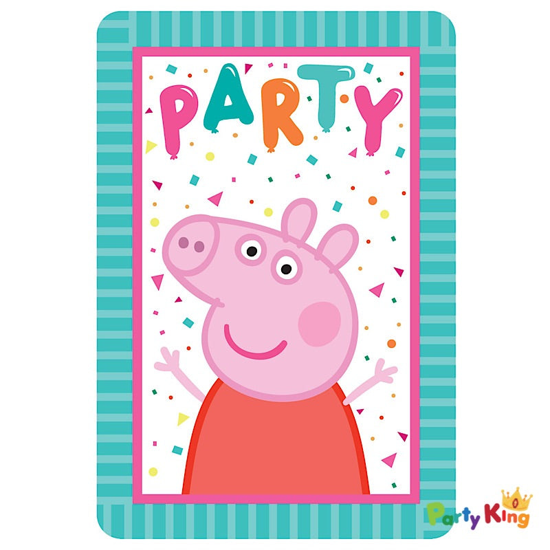 Peppa Pig Confetti Party Postcard Invitations