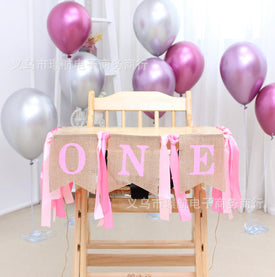 1st Birthday High Chair Decoration Pink
