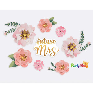 Mint To Be Floral Backdrop Wall Decorating Kit