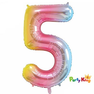 Pastel Rainbow “5” Numeral Foil Balloon 86cm (34”)