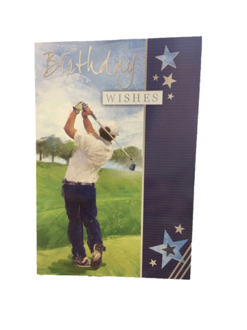 Image of Greeting card birthday wishes golf 