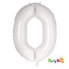 White “0” Numeral Foil Balloon 86cm (34”)