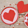Be Mine Red Origami Paper Heart Napkins