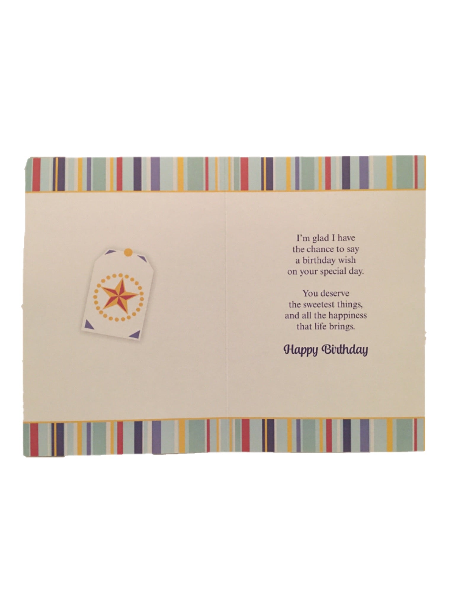 Greeting card Birthday Wishes colourful houses inside 