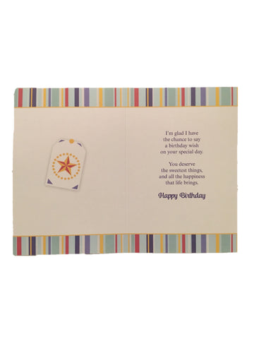 Image of Greeting card Birthday Wishes colourful houses inside 