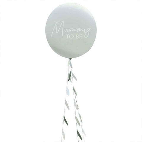 Image of Botanical Baby Mummy To Be Baby Shower Balloon With Botanical Tail