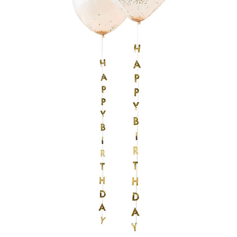 Image of Gold - Mix It Up Balloon Tail Happy Birthday Gold Foiled