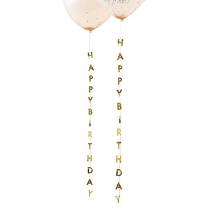 Gold - Mix It Up Balloon Tail Happy Birthday Gold Foiled