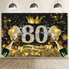 80th Birthday Backdrop - Champagne & Balloons
