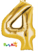 Foil Number Balloon Gold No.4 