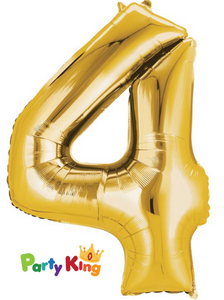 Foil Number Balloon Gold No.4 
