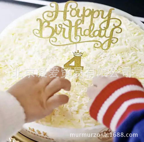Image of Number 5 Glitter High Quality Paper Cake Topper - Gold