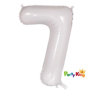 White “7” Numeral Foil Balloon 86cm (34”)