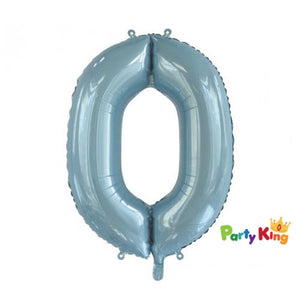 Pastel Blue “0” Numeral Foil Balloon 86cm (34”)