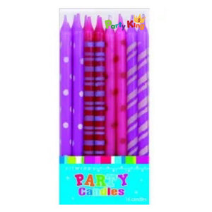 Party Candles Tall Pinks