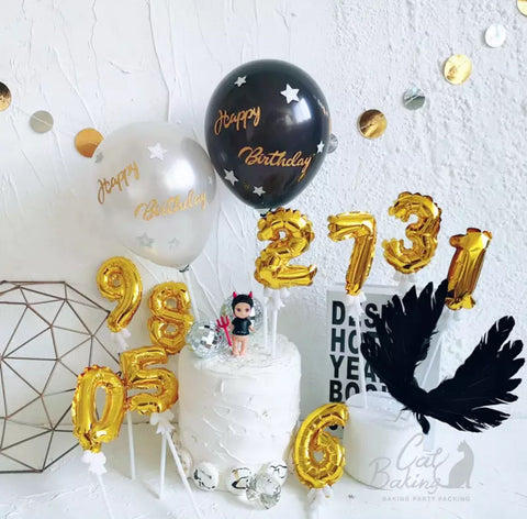 Image of Number 1 Foil Balloon Cake Topper - Gold