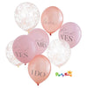 Blush Hen Party Mixed Pack Of Hen Party Slogan & Confetti 30cm Balloons