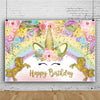 Unicorn Backdrop - Glitter Unicorn Happy Birthday