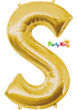 Gold Letter “S” Foil Balloon 16” (35cm)