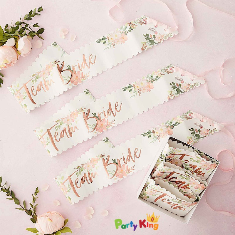 Floral Hen Party Team Bride Sashes