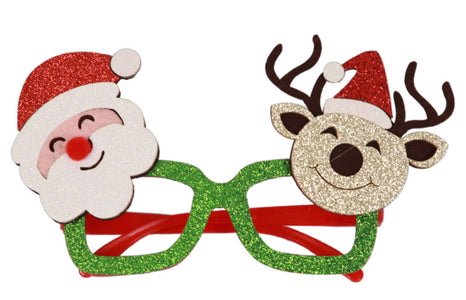 Christmas Glasses With Santa and Reindeer