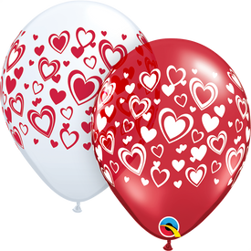 “Double Hearts” Printed Balloons