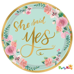 Mint To Be 17cm Round Metallic Paper Lunch Plates