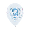 Sempertex Metalic Guess Boy Or Girl White Latex Balloons