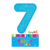 Number Candle Glitter Blue No.7