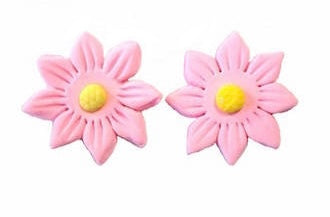 Edible sugar icing large daisy flower pink 