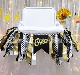 1st Birthday God black High Chair Decoration
