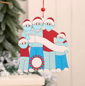 Covid Christmas Family of 5 with Toilet Paper Christmas Ornament
