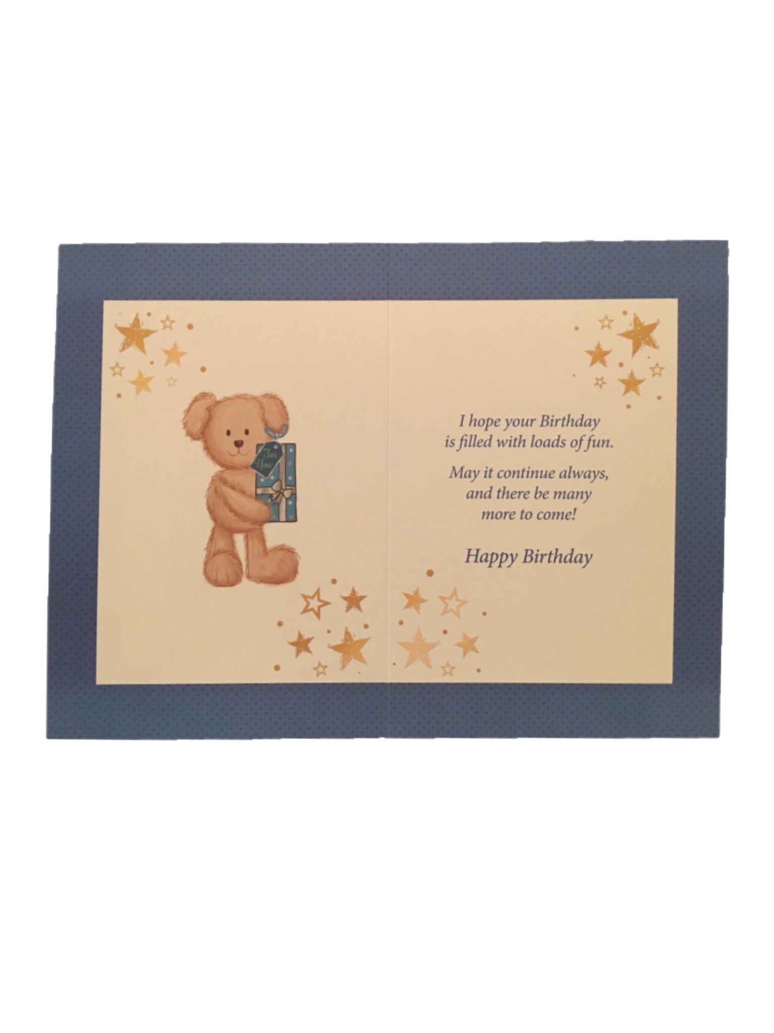 To A Special Son Happy Birthday Teddy With Present Blue