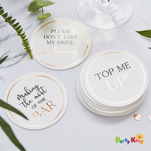 Botanical Wedding Coasters - Glass Toppers Dancing & Top Up