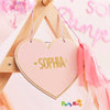 Pamper Party Customisable Pink Heart Name Sign