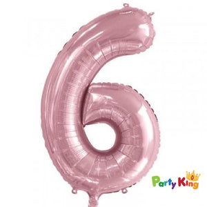 Pastel Pink “6” Numeral Foil Balloon 86cm (34”)