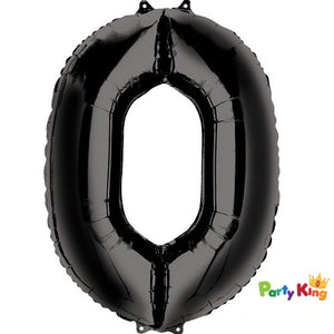 Black “0” Numeral Foil Balloon 86cm (34”)