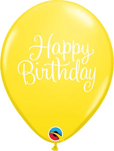 Happy Birthday Classy Yellow 11” Latex Balloon