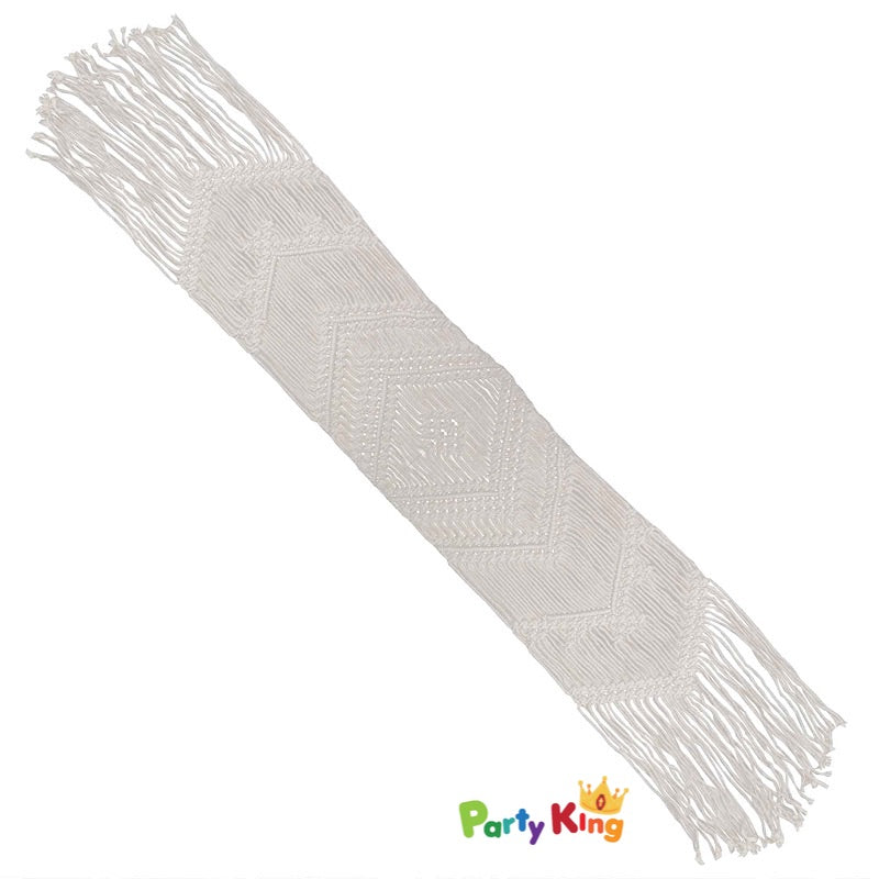 A Touch Of Pampas Table Runner Macrame