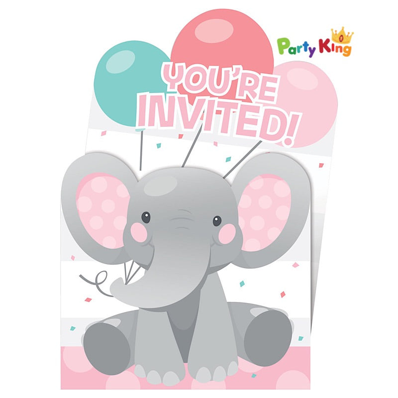 Enchanting Elephant Girl Invitations Pop-up