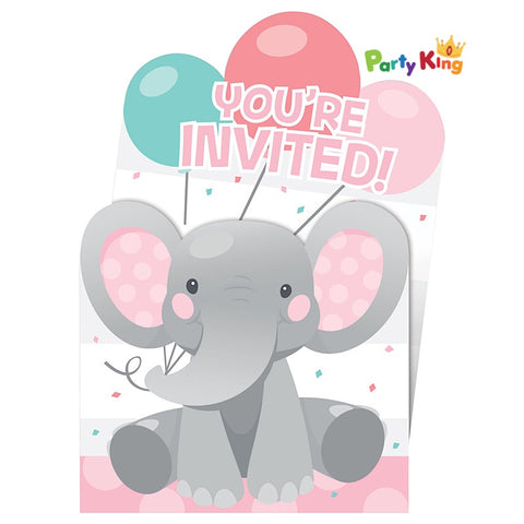 Enchanting Elephant Girl Invitations Pop-up