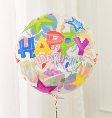 Image of Clear Happy Birthday Present Balloon 43cm