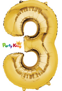 Foil Number Balloon Gold No.3 