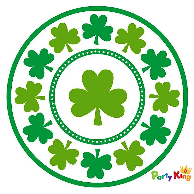 St Patrick’s Day Lucky Shamrocks 23cm Round Paper Dinner Plates
