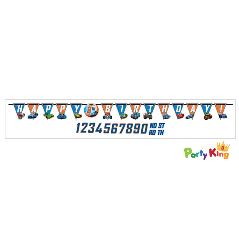 Hot Wheels Wild Racer Jumbo Add-an-age Letter Banner