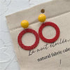 Round Yellow and Red Dots Ring Clip Earring