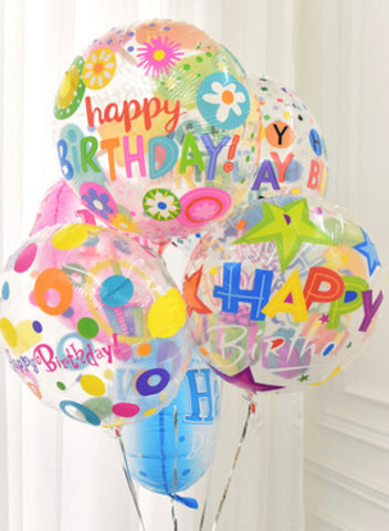 Image of Clear Happy Birthday Cupcake Balloon 43cm